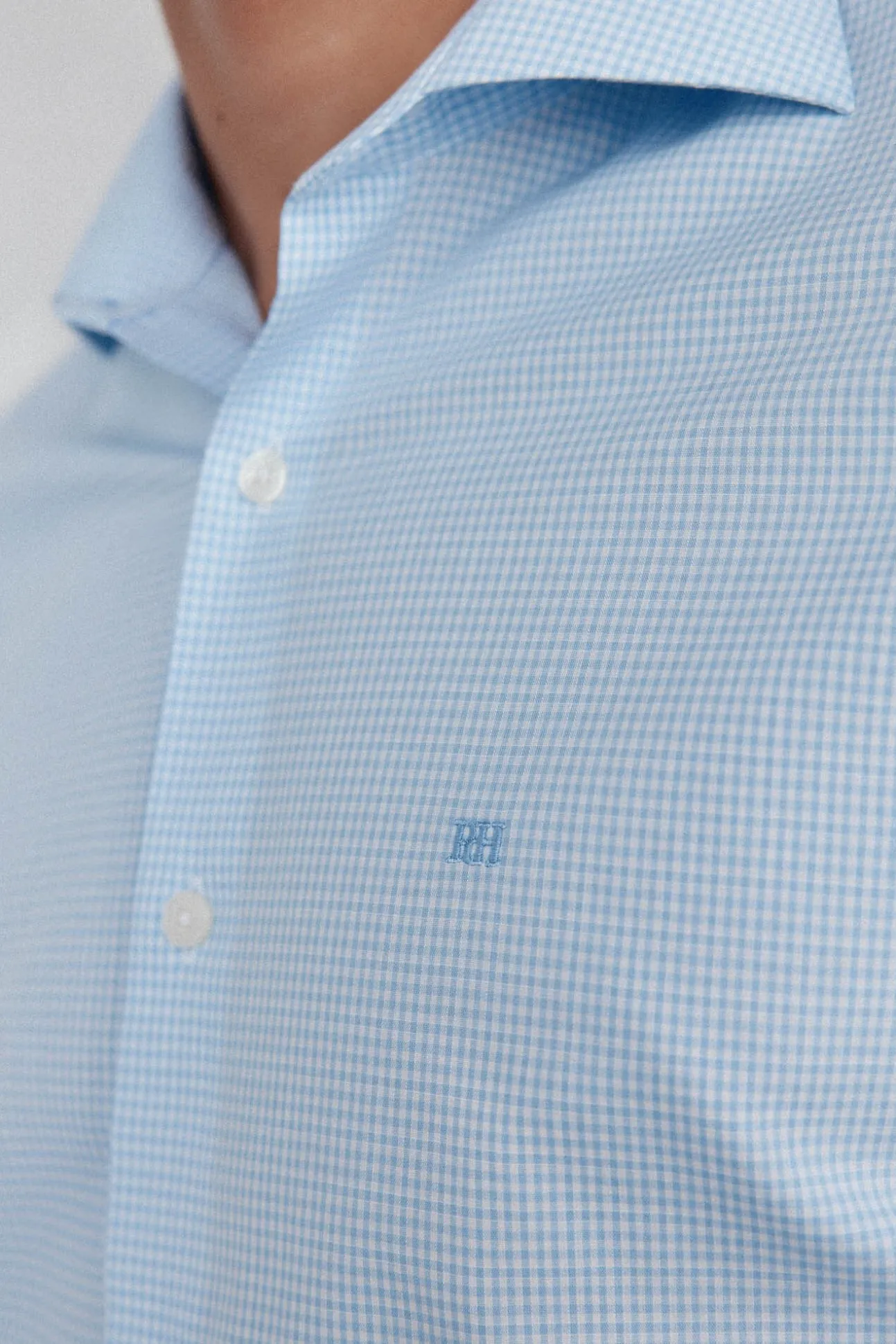 Camisa aos quadrados non iron + antimanchas