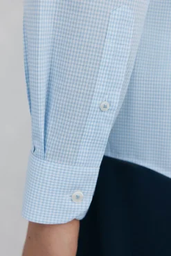 Camisa aos quadrados non iron + antimanchas
