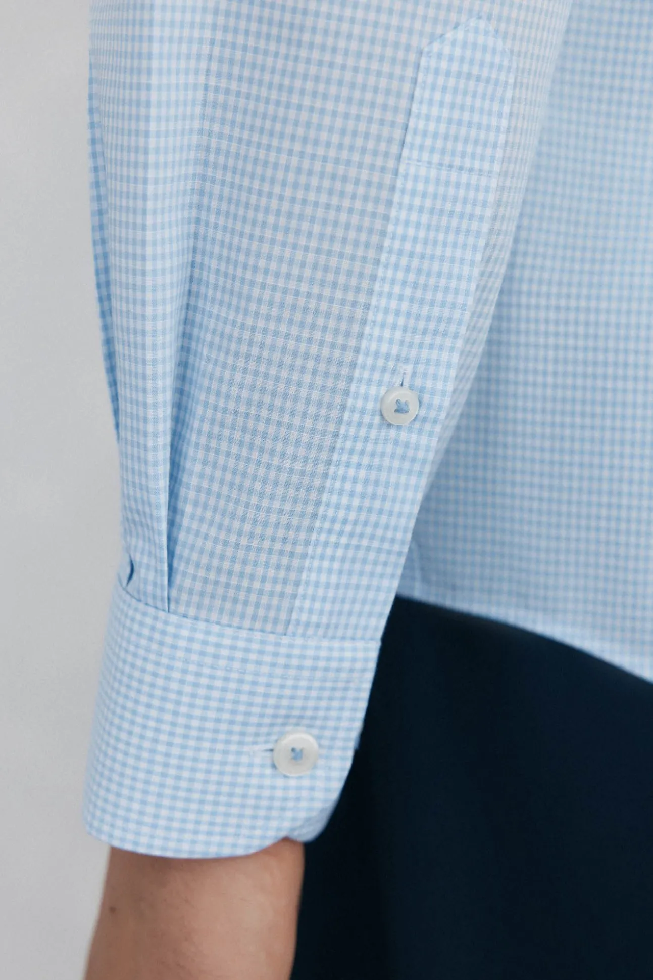 Camisa aos quadrados non iron + antimanchas