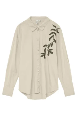 Camisa bordada de algodão orgânico
