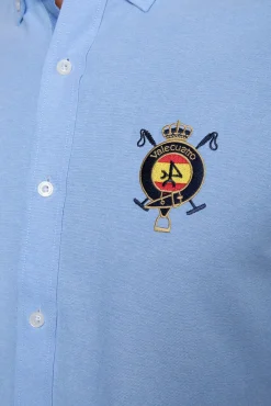 Camisa bordada Espanha azul claro