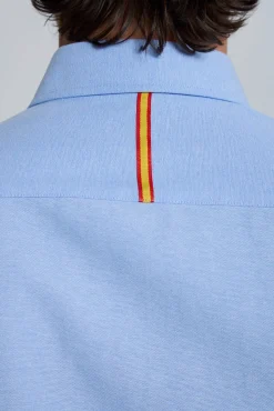 Camisa bordada Espanha azul claro