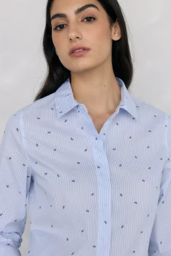 Camisa básica riscas fácil de passar