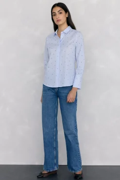 Camisa básica riscas fácil de passar