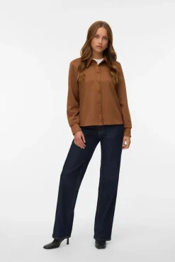 Camisa com efeito camurça