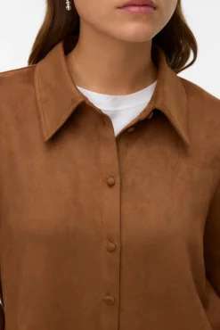 Camisa com efeito camurça