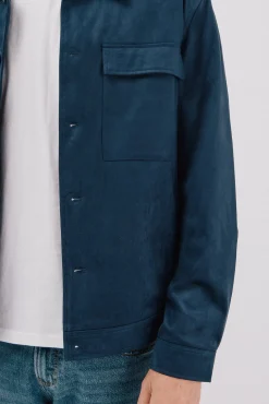 Camisa comprida efeito camurça
