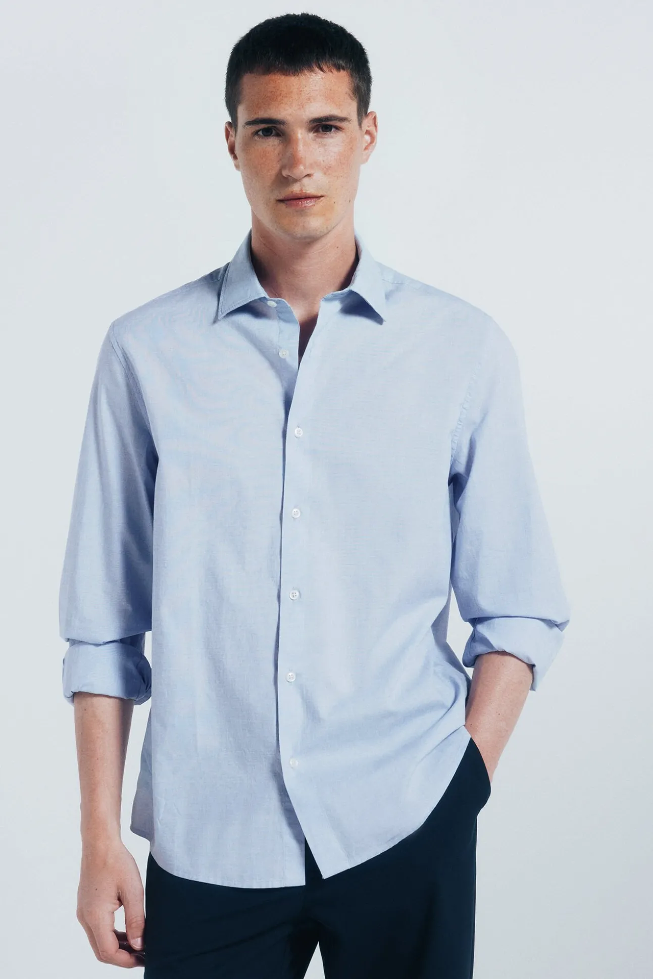 Camisa de algodão com debrum