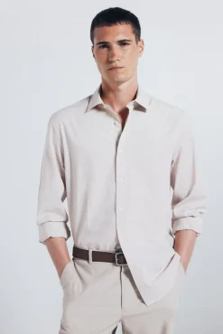 Camisa de algodão com debrum