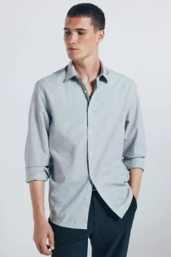Camisa de algodão com debrum