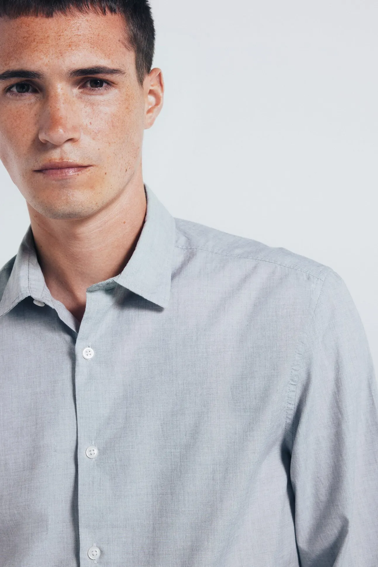 Camisa de algodão com debrum