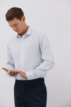 Camisa de algodão micro xadrez