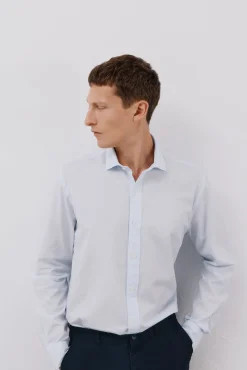 Camisa de algodão micro xadrez