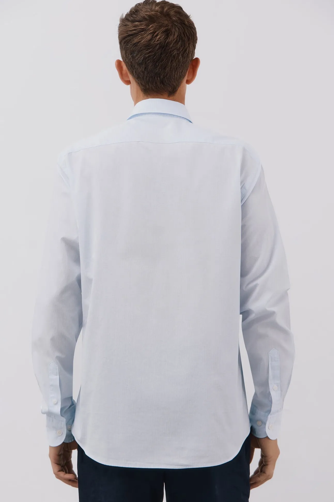 Camisa de algodão micro xadrez