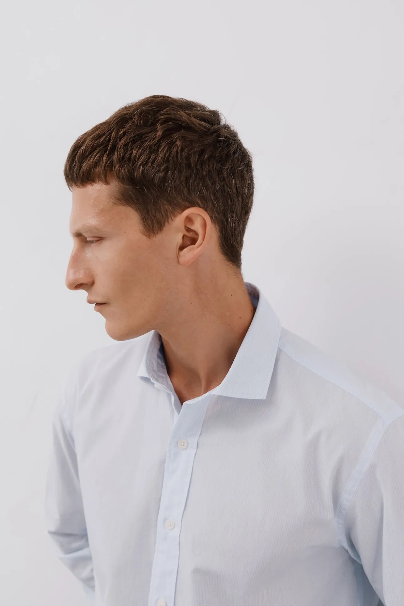 Camisa de algodão micro xadrez