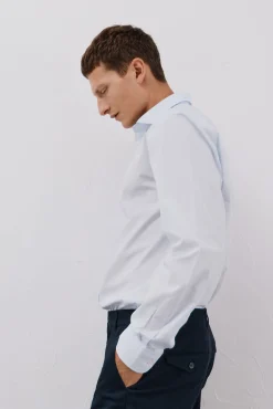 Camisa de algodão micro xadrez