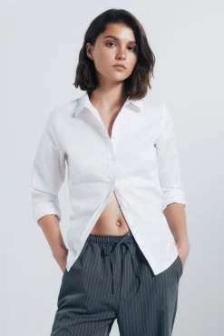 Camisa de algodão Oxford