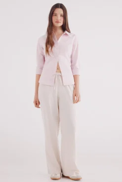 Camisa de algodão Oxford