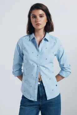 Camisa de algodão Oxford