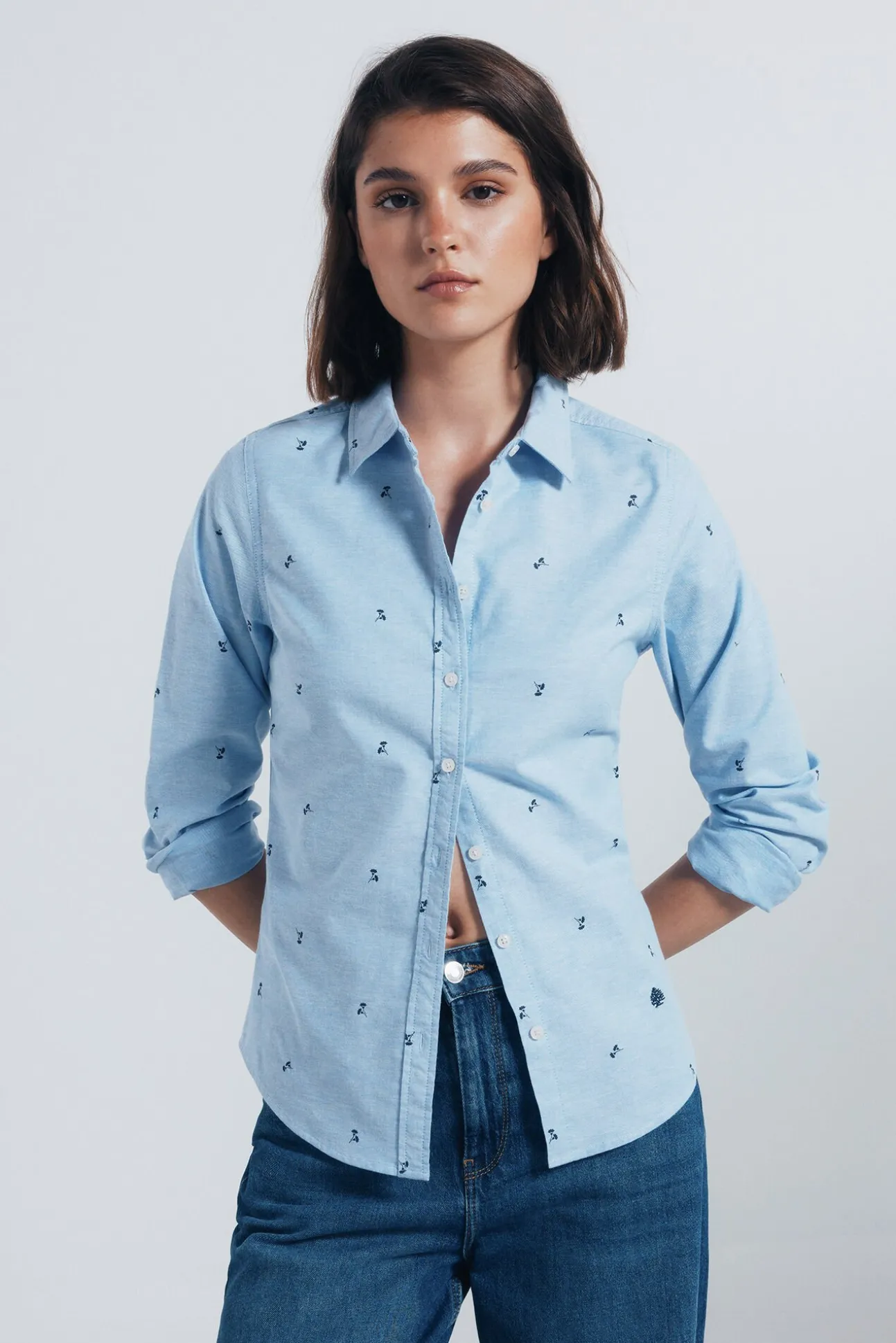 Camisa de algodão Oxford