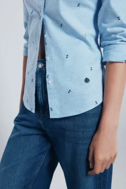 Camisa de algodão Oxford