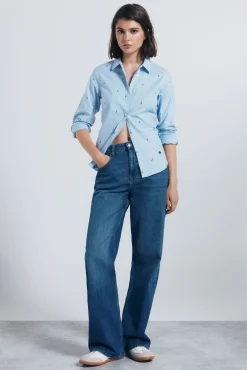 Camisa de algodão Oxford