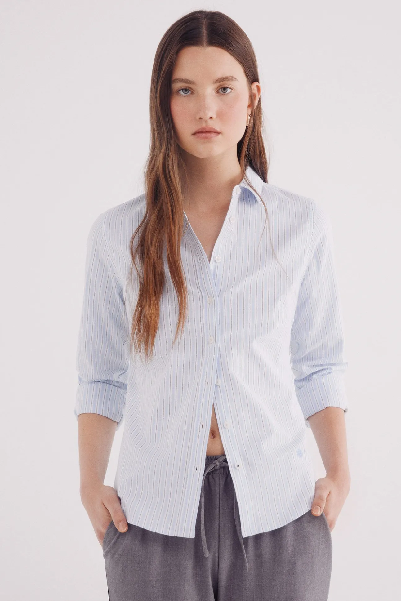 Camisa de algodão Oxford
