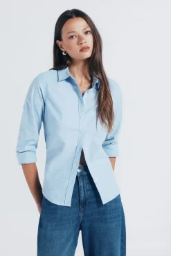 Camisa de algodão Oxford
