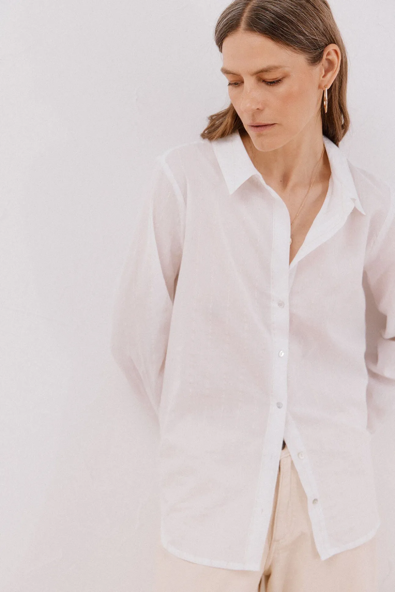 Camisa de algodão riscas