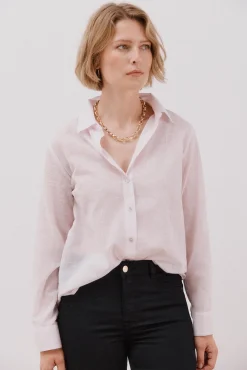 Camisa de algodão riscas