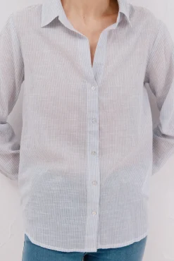 Camisa de algodão riscas