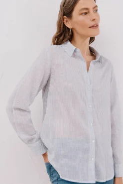Camisa de algodão riscas