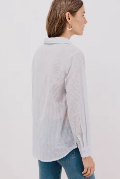 Camisa de algodão riscas