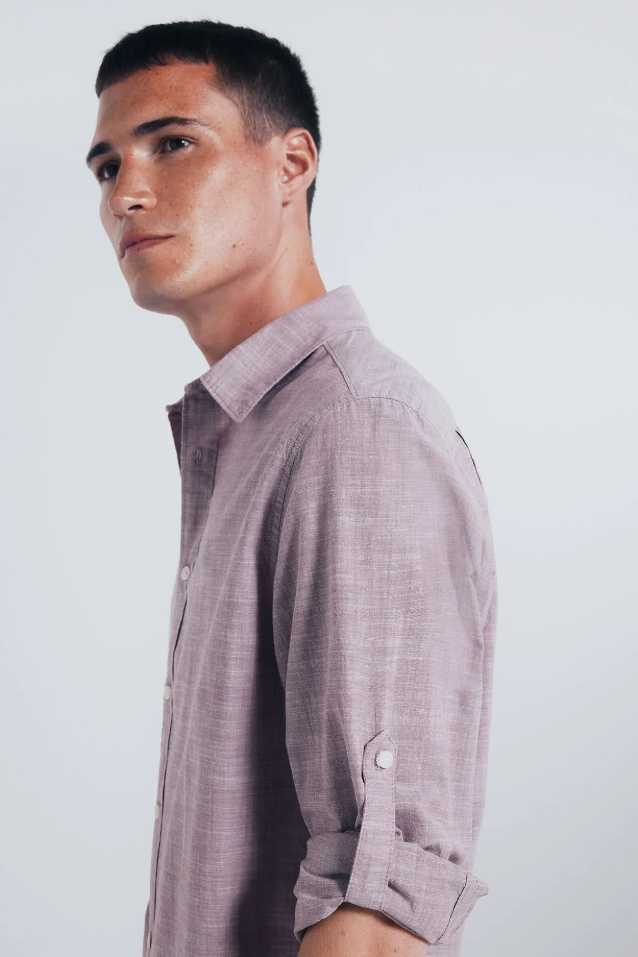Camisa de algodão Slub