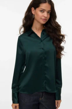 Camisa de cetim lisa