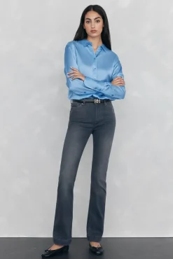Camisa de cetim lisa