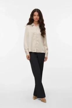Camisa de cetim lisa