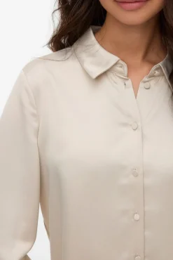 Camisa de cetim lisa