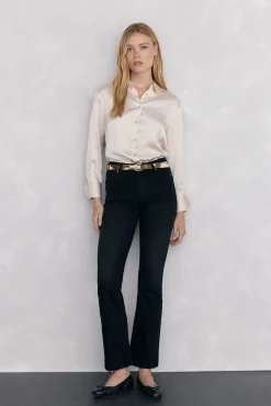 Camisa de cetim lisa