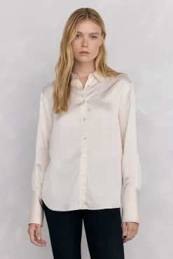 Camisa de cetim lisa