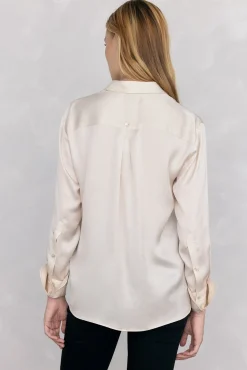 Camisa de cetim lisa
