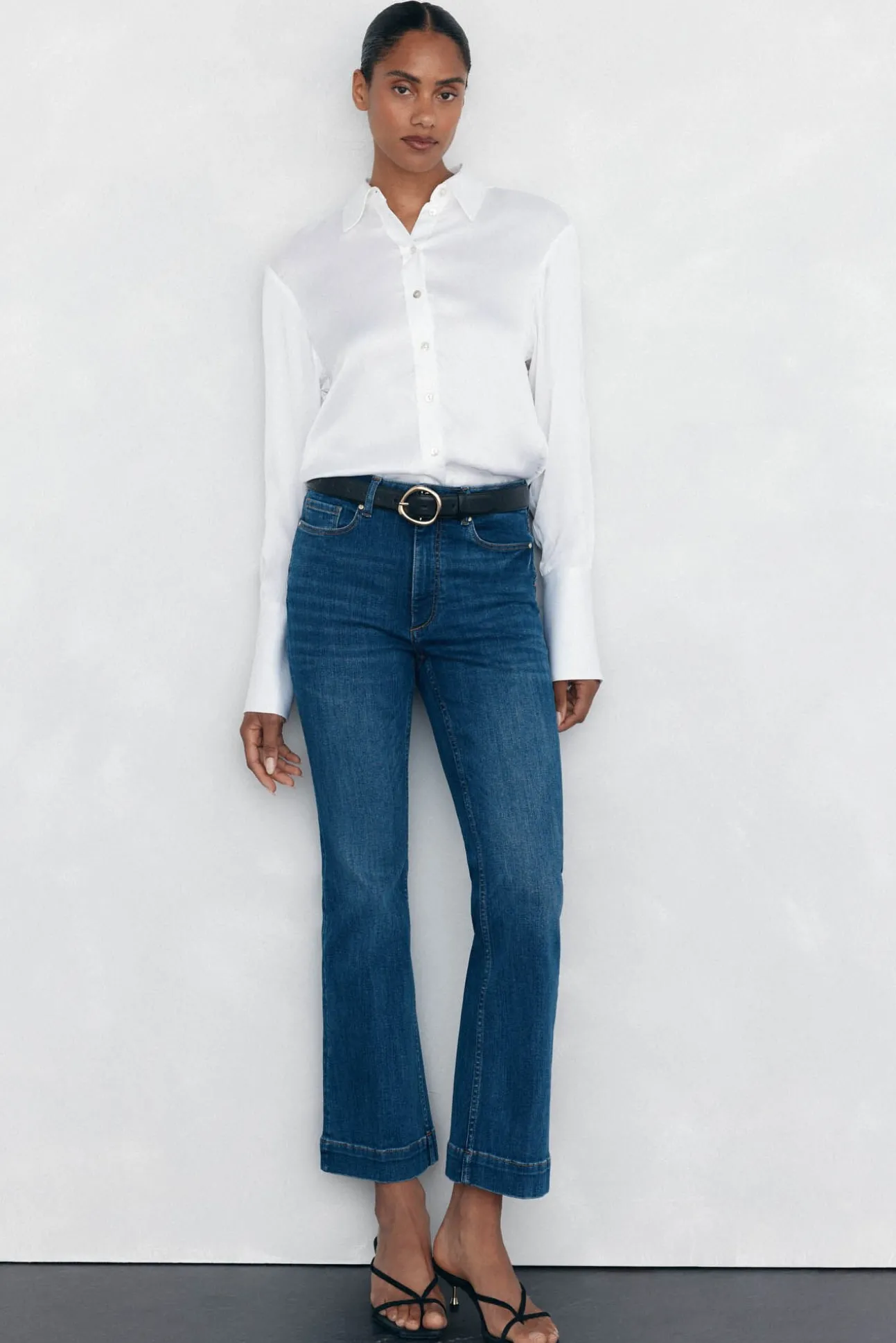 Camisa de cetim oversized