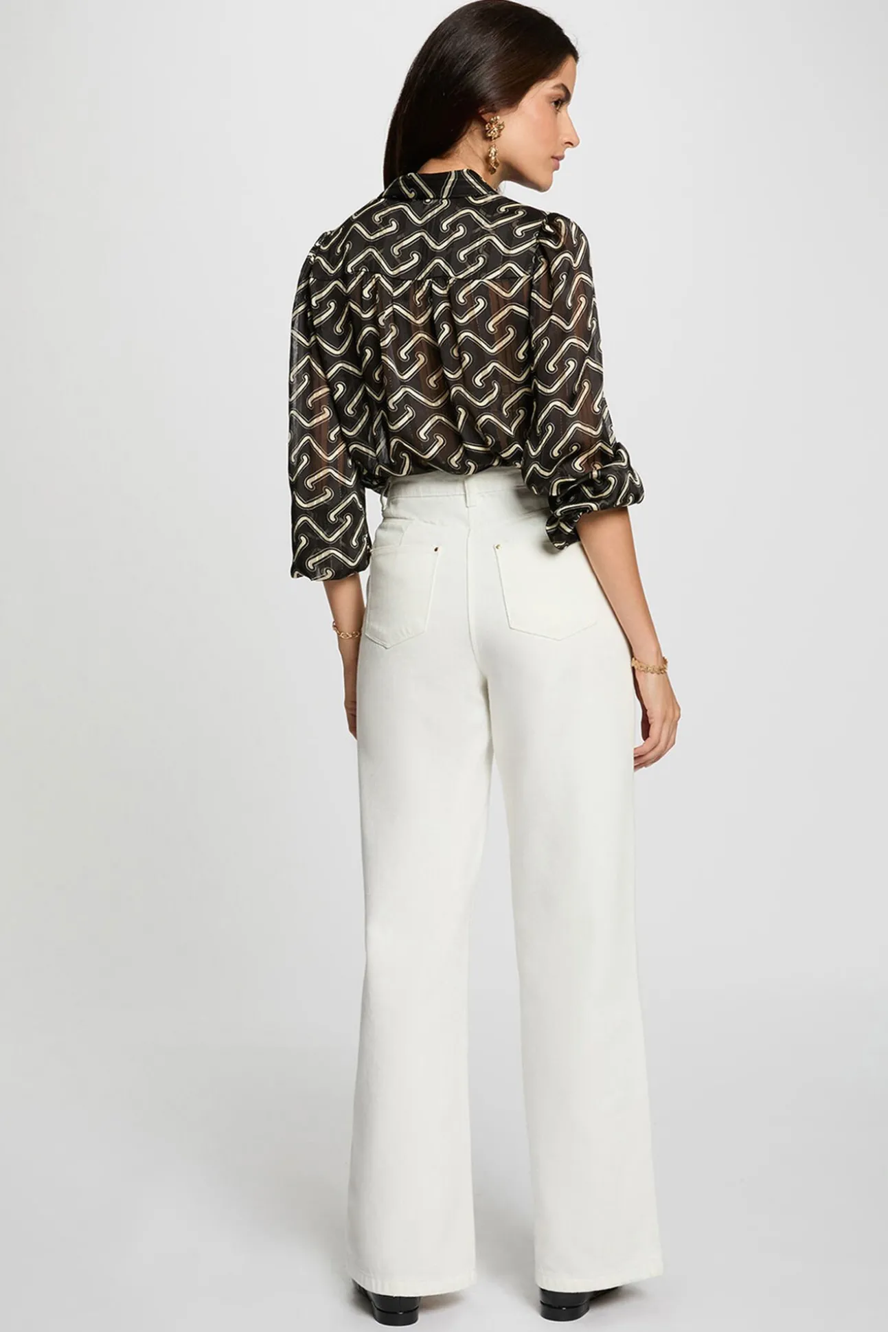 Camisa de chiffon estampada