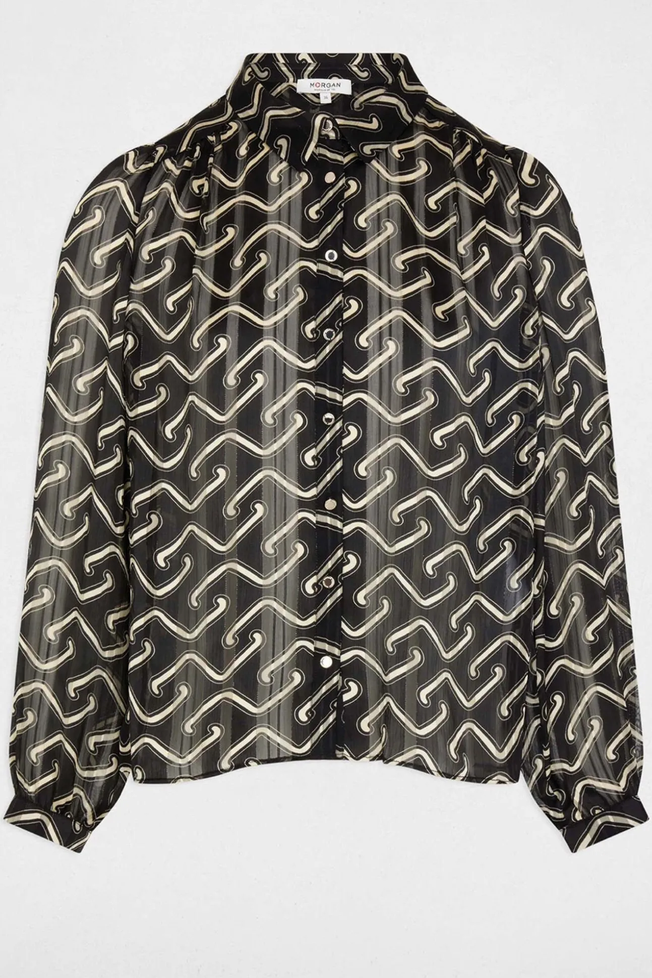 Camisa de chiffon estampada