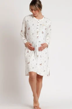Camisa de dormir pré-mamã manga comprida Bambi