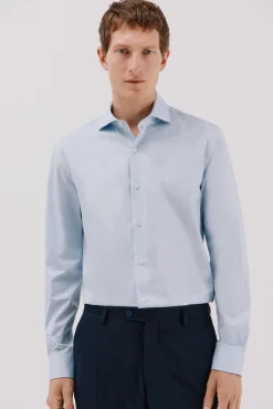 Camisa de fato lisa fácil de engomar