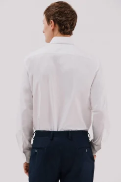 Camisa de fato lisa fácil de engomar