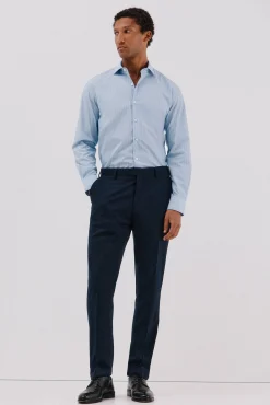 Camisa de fato riscas fácil de engomar