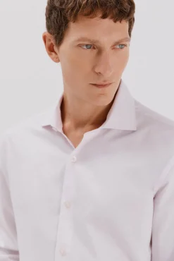 Camisa de fato riscas fácil de engomar