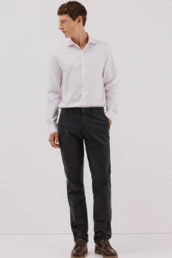 Camisa de fato riscas fácil de engomar